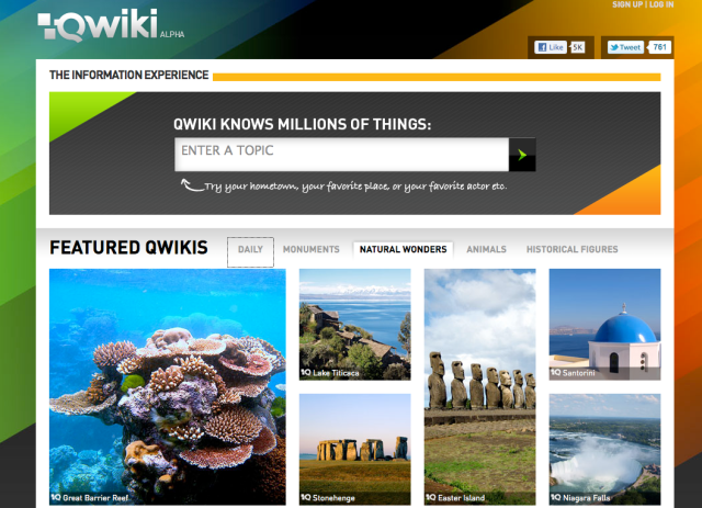 Qwiki Homepage