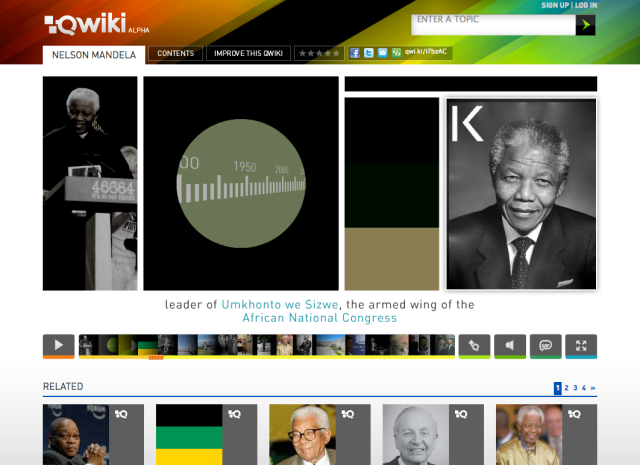 Qwiki's Nelson Mandela Page